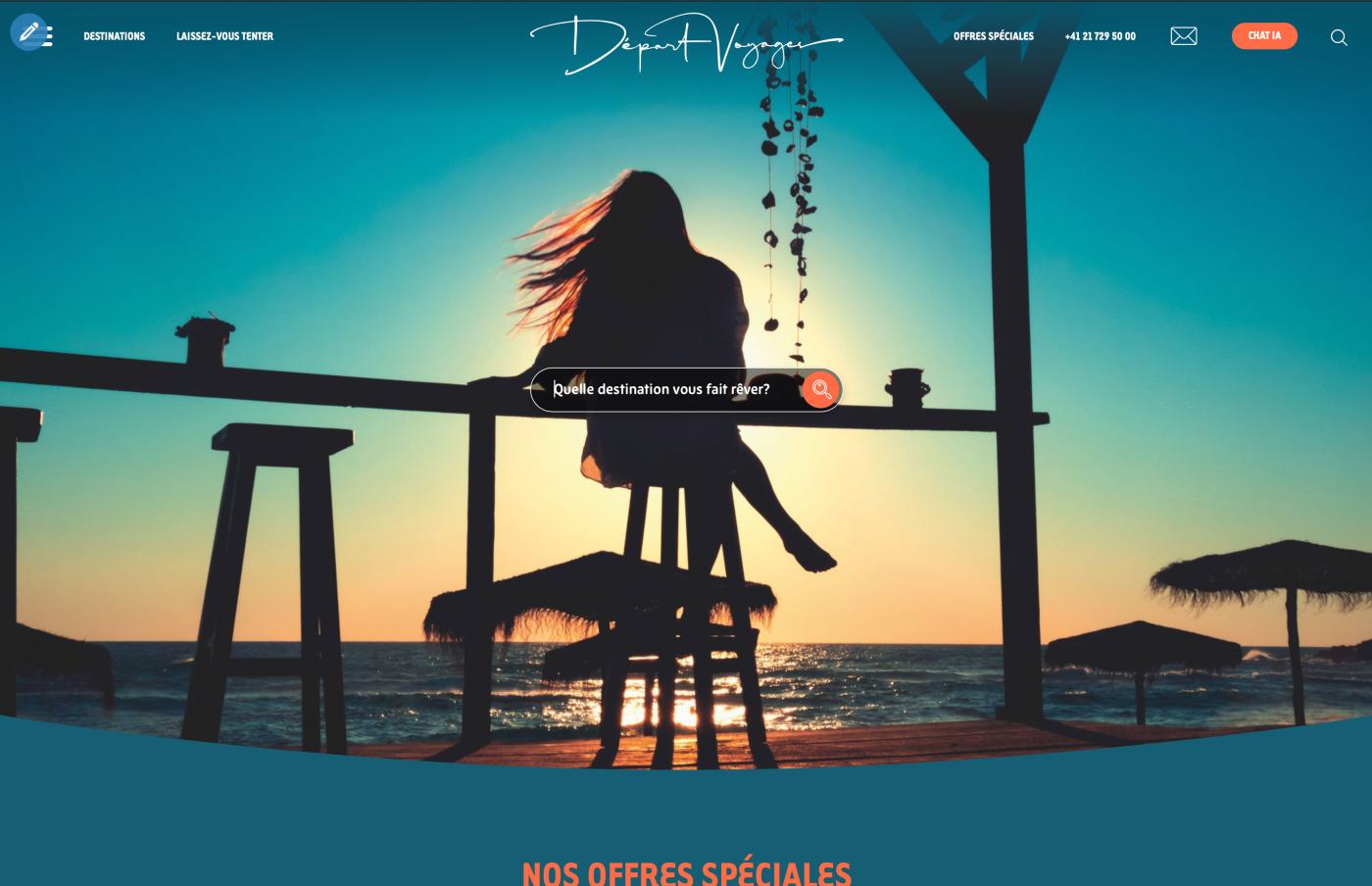 Départ Voyages - Plateforme de voyages sur mesure - Pixinside référence web