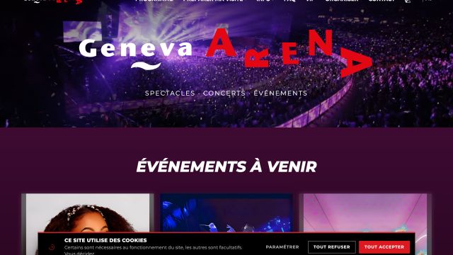 Refonte du site de la Genève Arena — référence web Pixinside